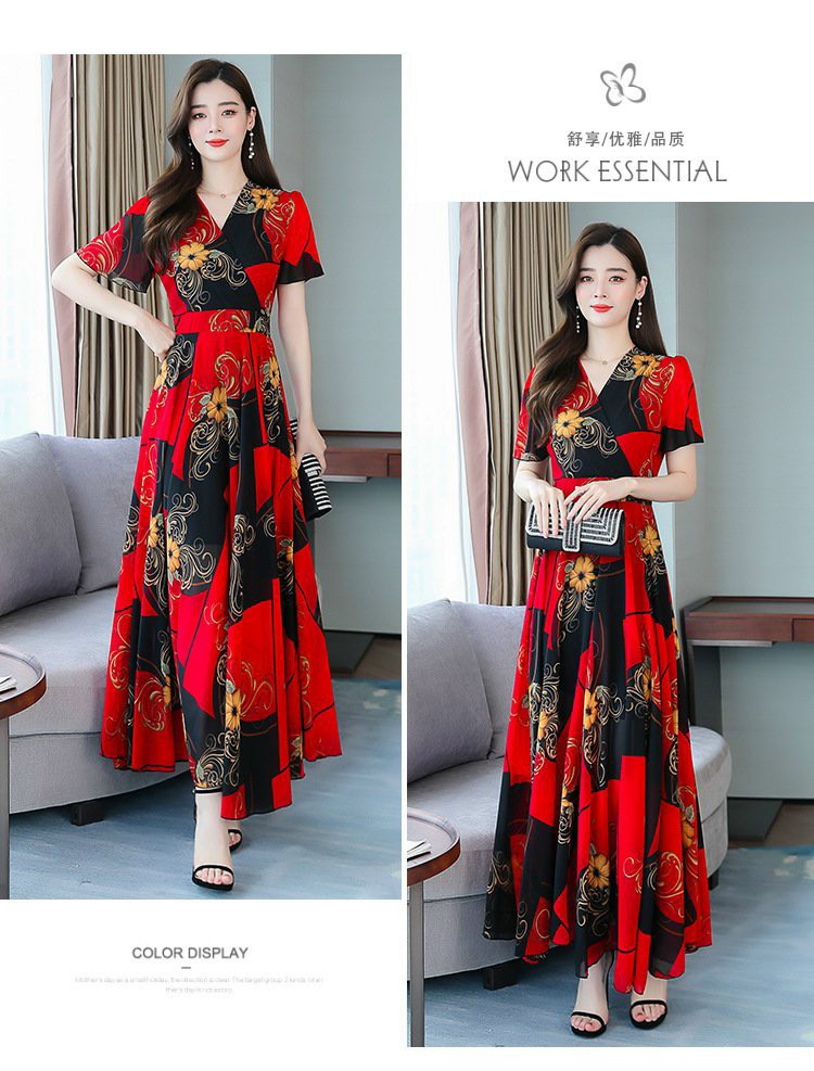 ĐẦM MAXI HỌA TIẾT DÁNG DÀI CAO CẤP -HN1133